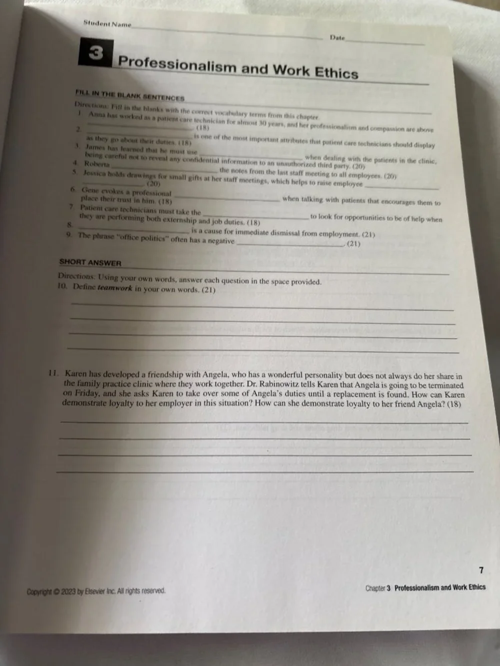 Fundamental Concepts Skills Patient Care Technician Workbook Second Ed 2023